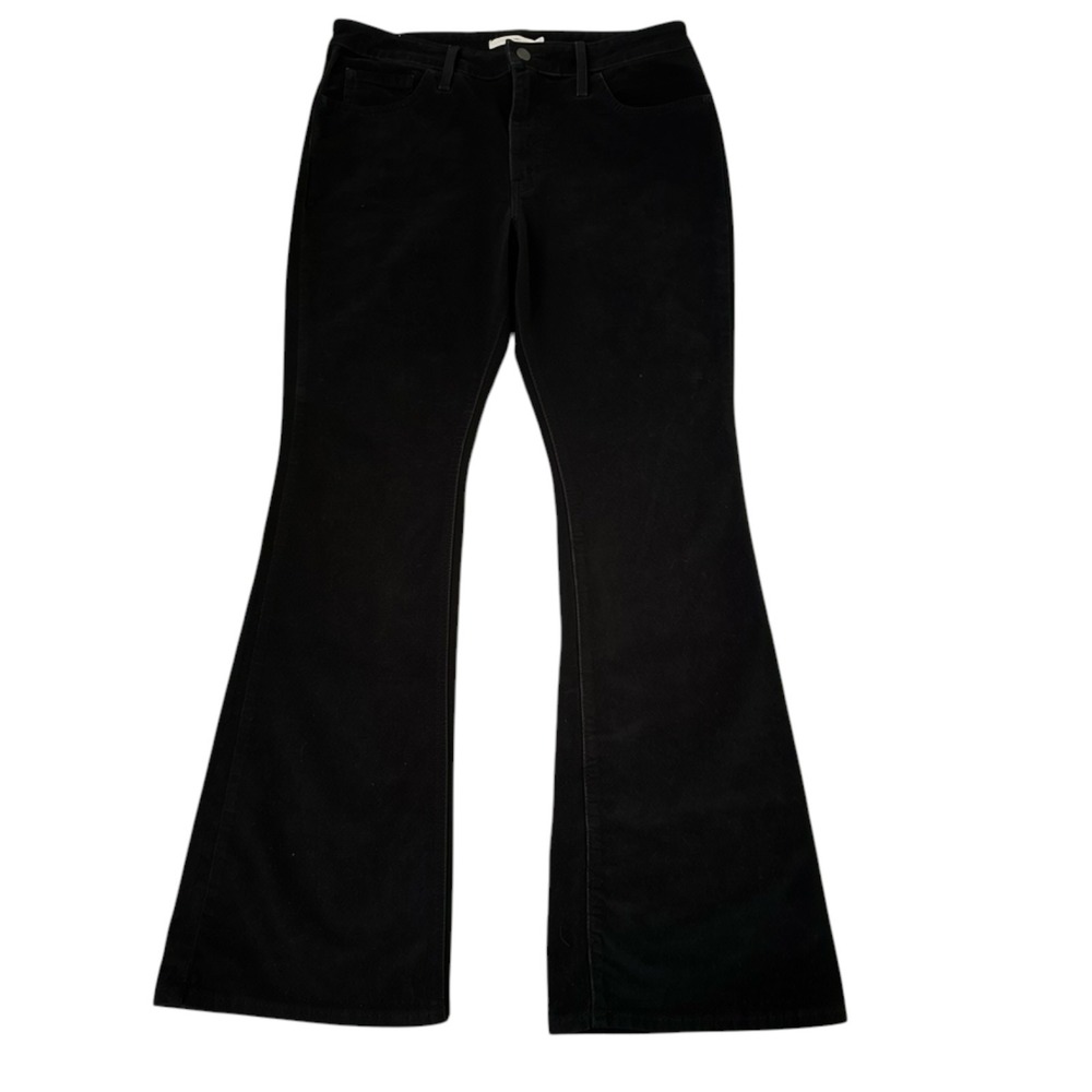 Levis 726 Flare Corduroy Pants Womens 32 Black Retro 70s Boho Dark Academia